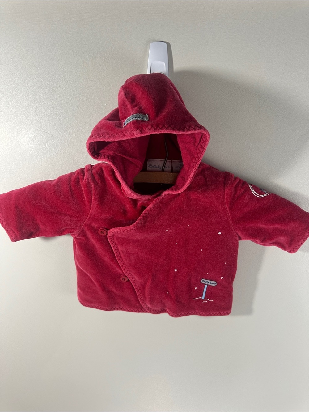 Lullaby Club Red Hooded Baby Jacket New Born Penguins Skating Winter Christmas